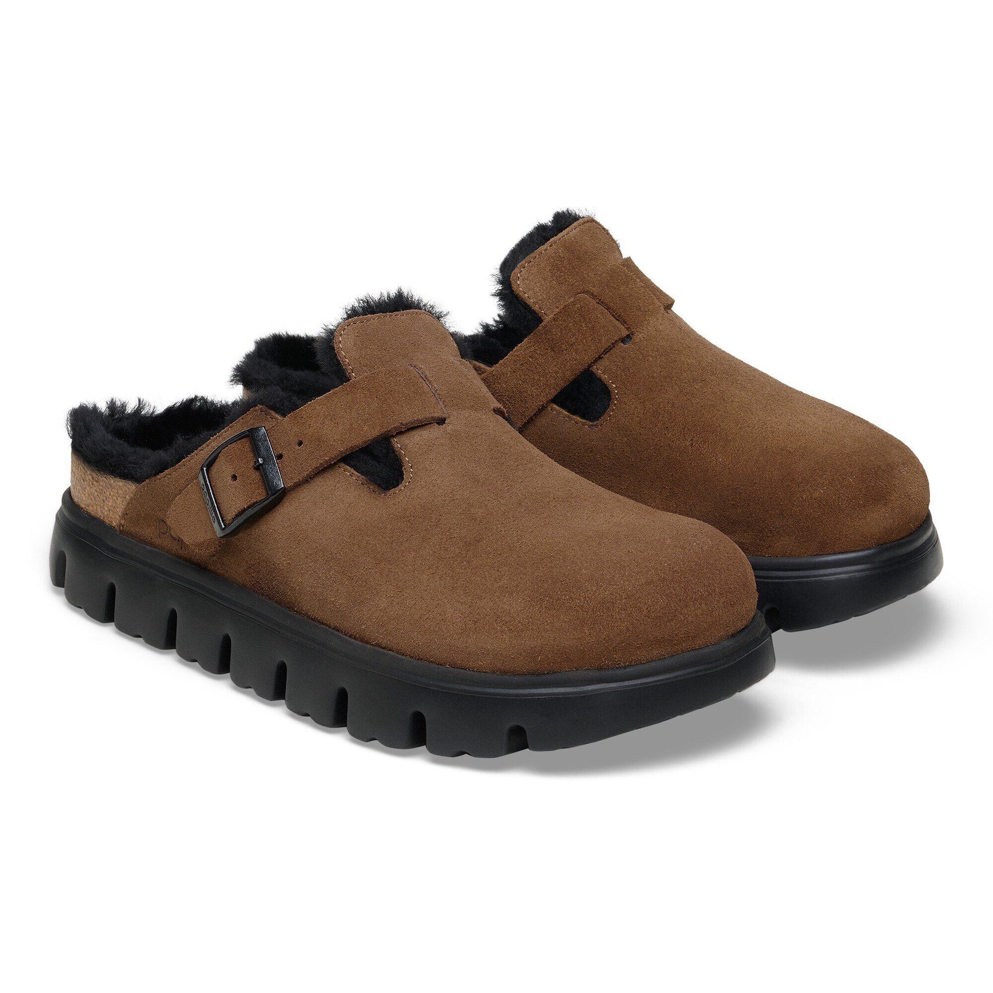 Boston Chunky Shearling Suede Leather Dark Tea - View 4
