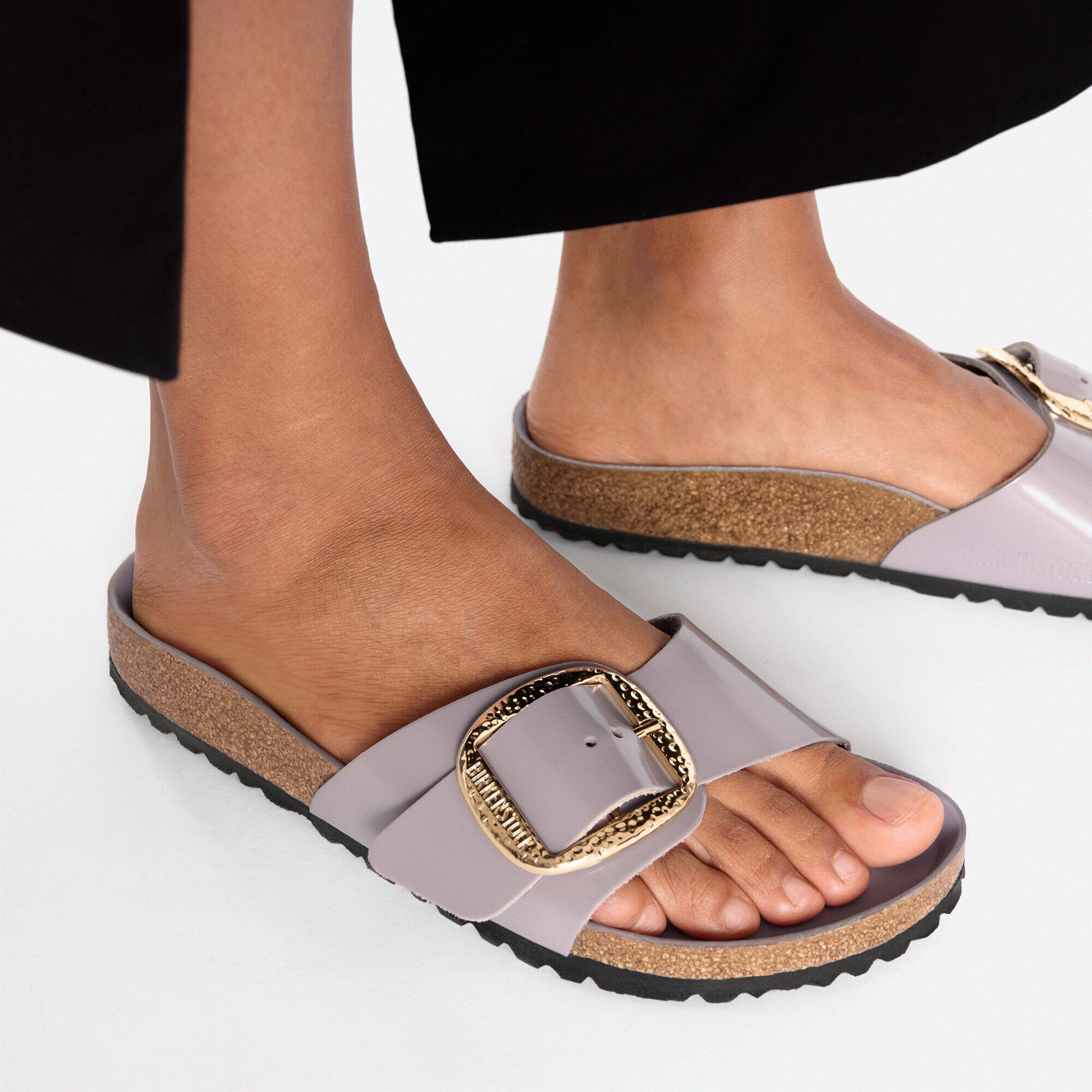 Madrid Big Buckle Natural Leather Patent - View 4