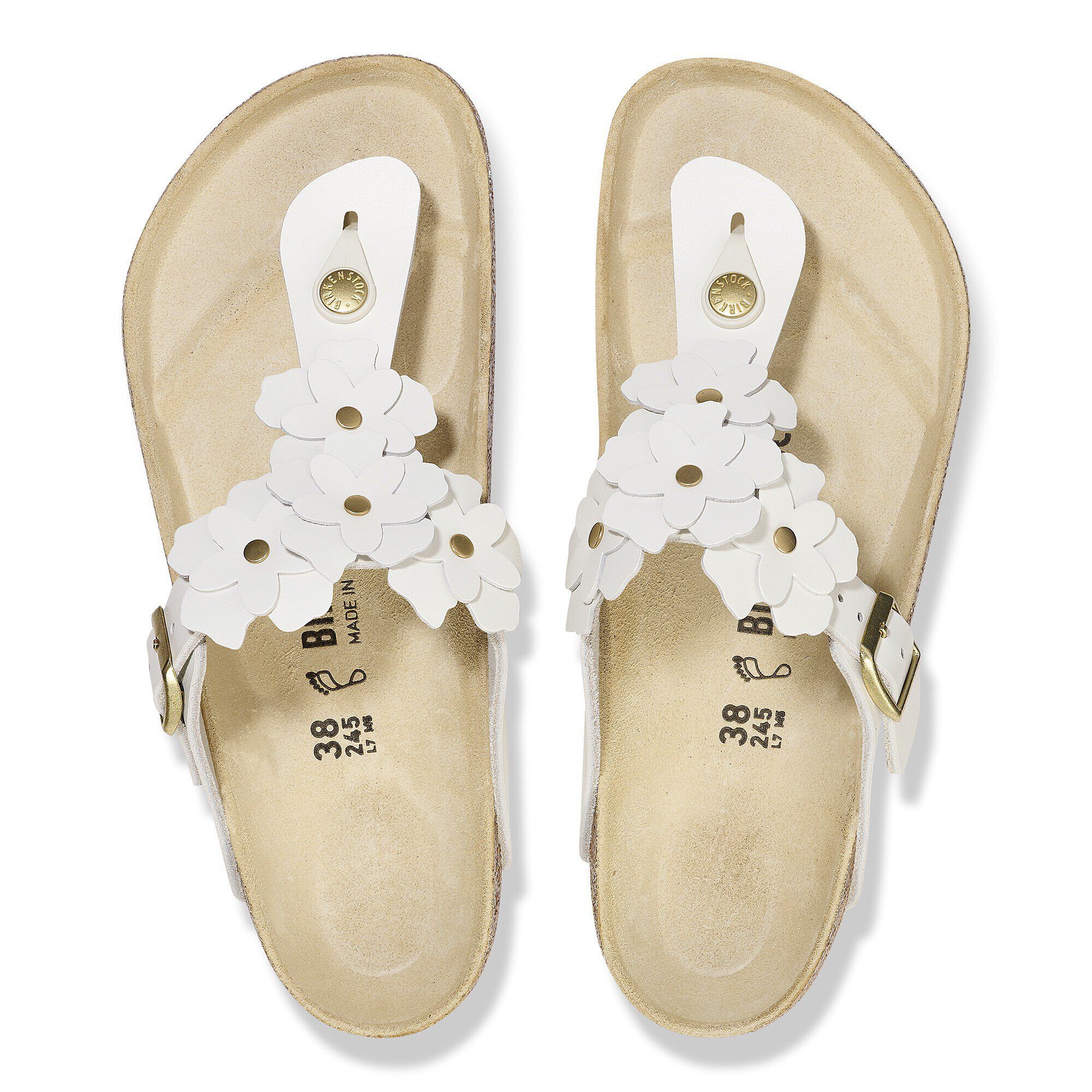 Gizeh Flower Embellishment Natural Leather - View 2