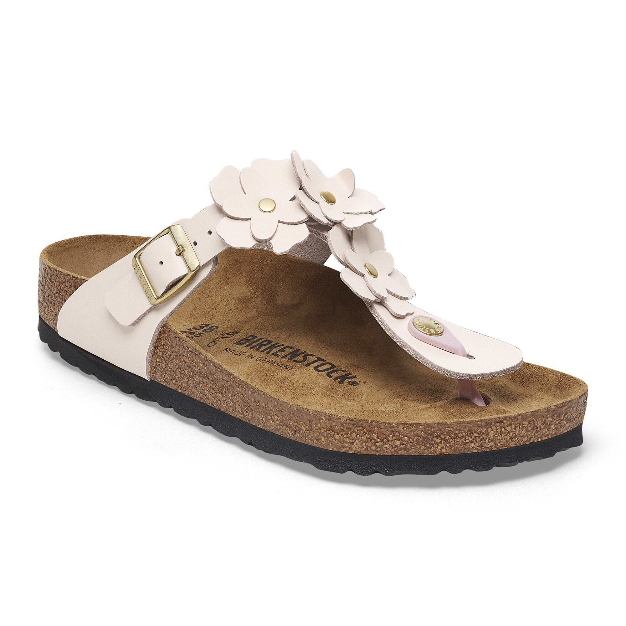 Gizeh Flower Embellishment Natural Leather - Main image