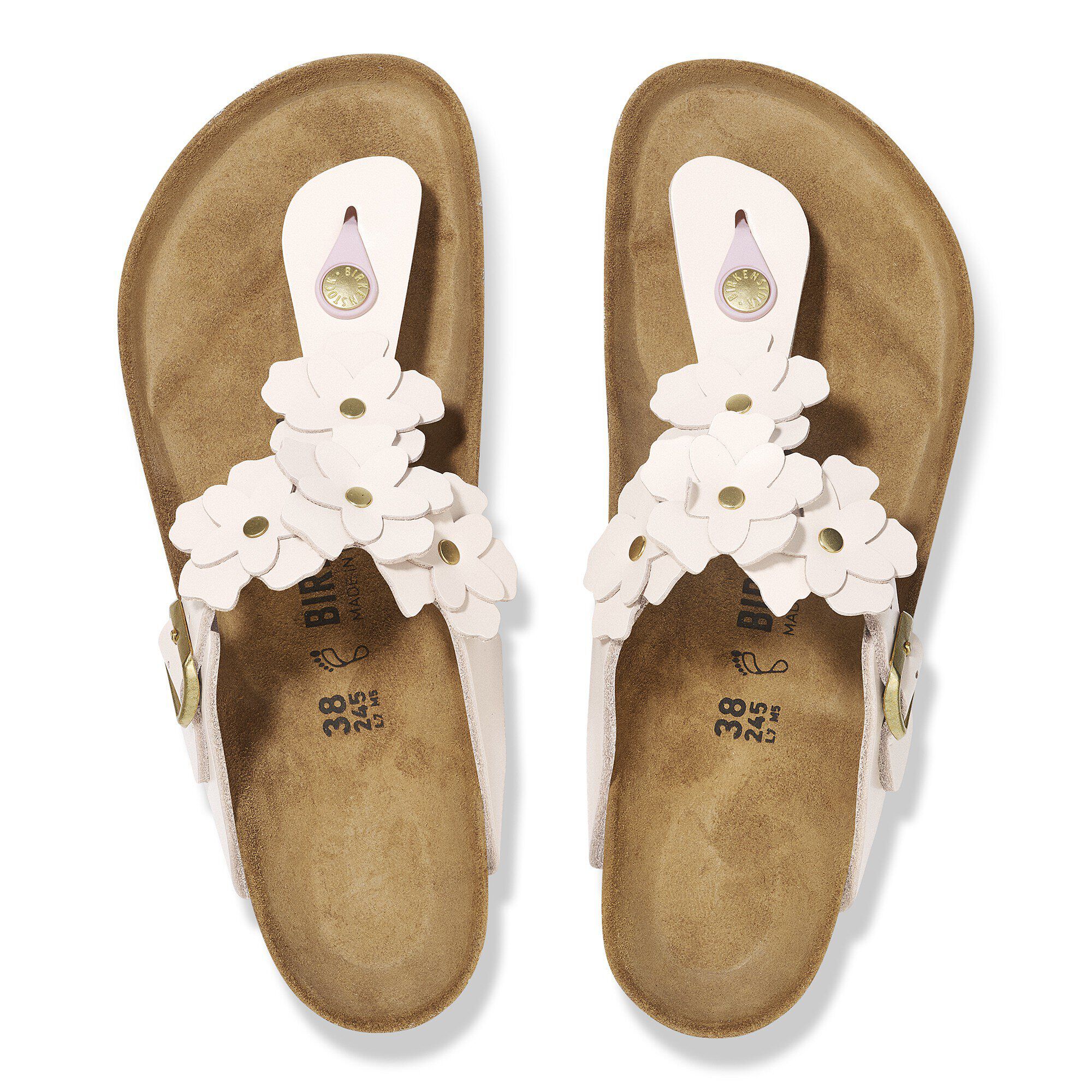 Gizeh Flower Embellishment Natural Leather - View 2