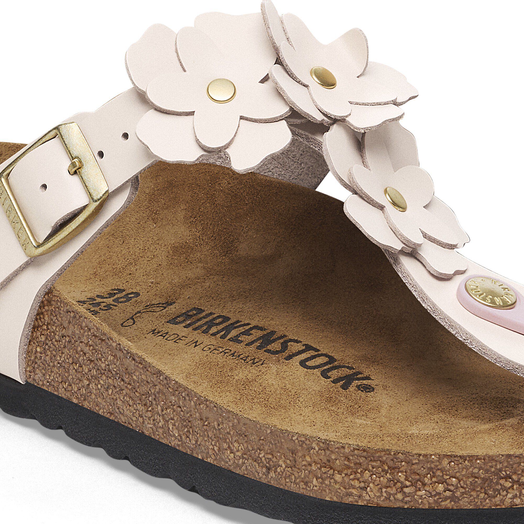 Gizeh Flower Embellishment Natural Leather - View 5
