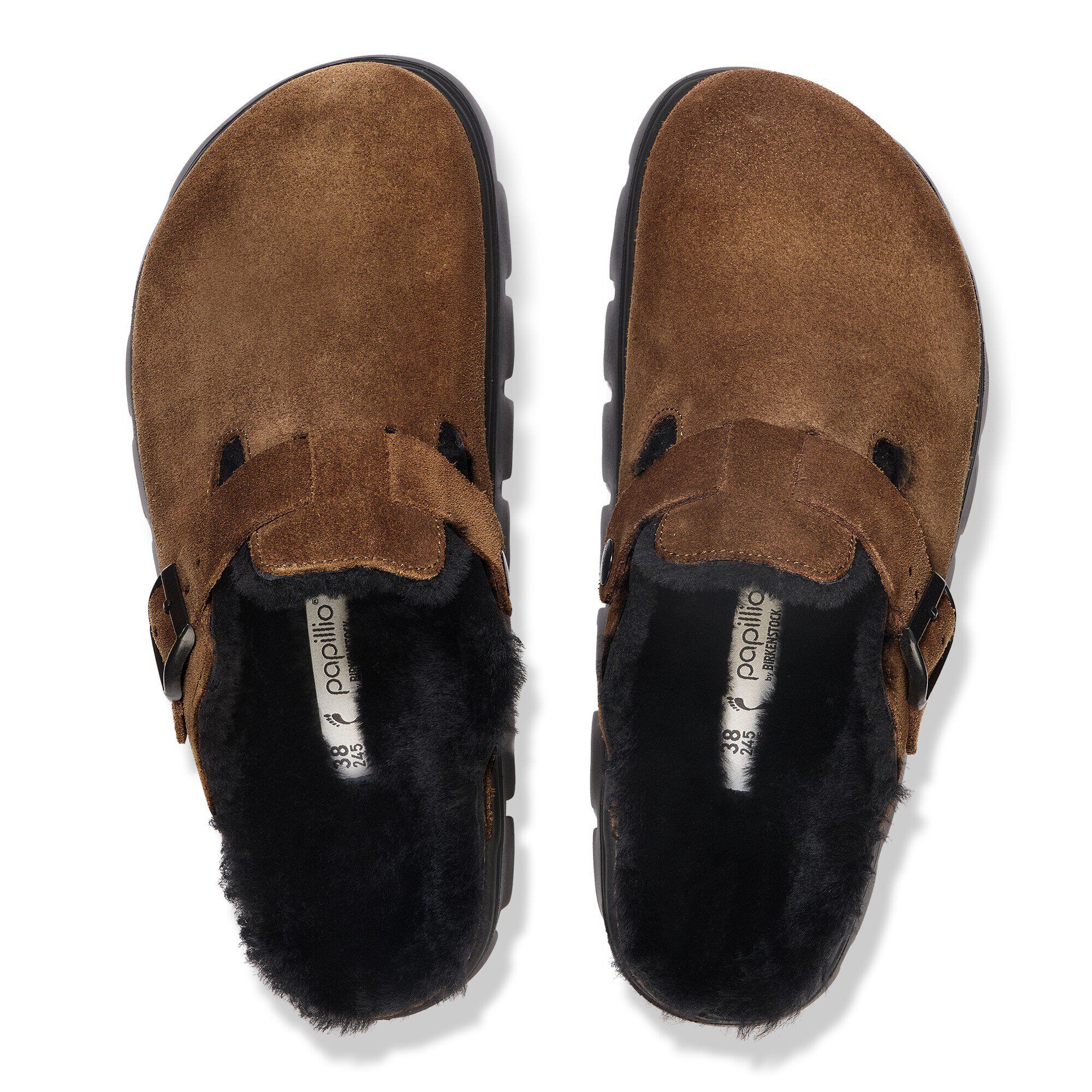 Boston Chunky Shearling Suede Leather Dark Tea - View 2