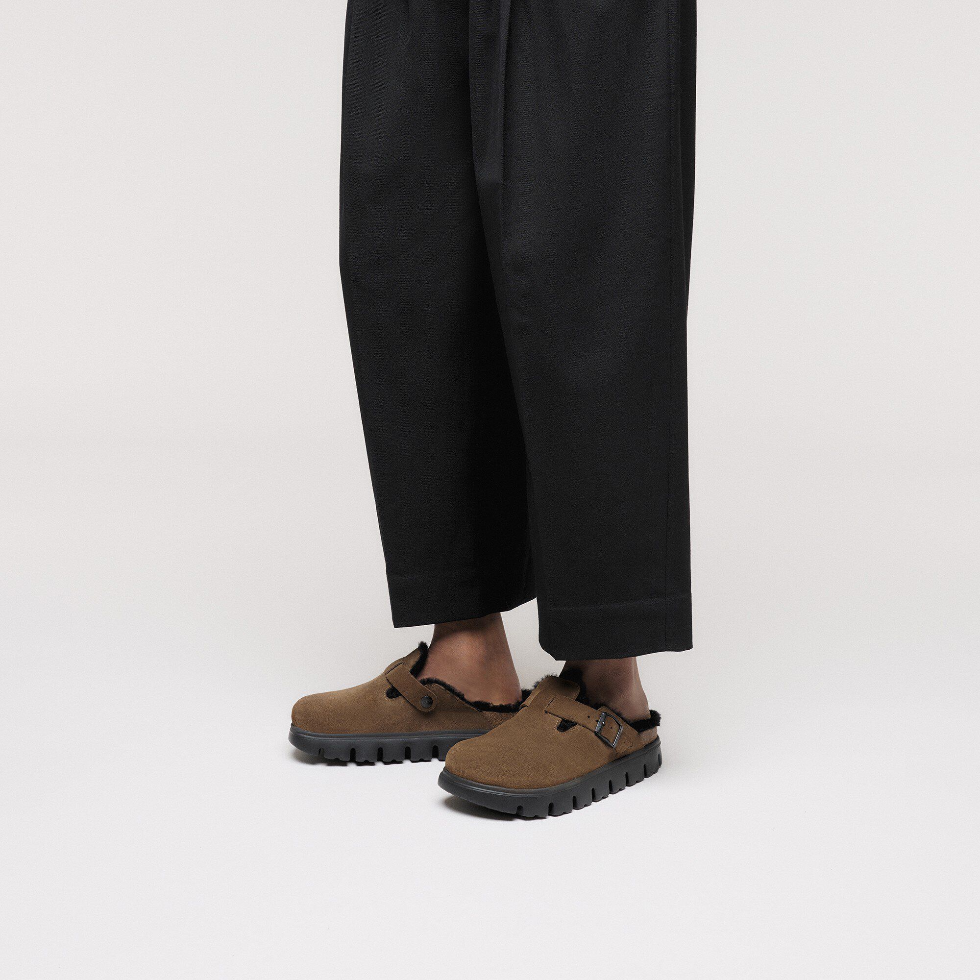 Boston Chunky Shearling Suede Leather Dark Tea - View 6