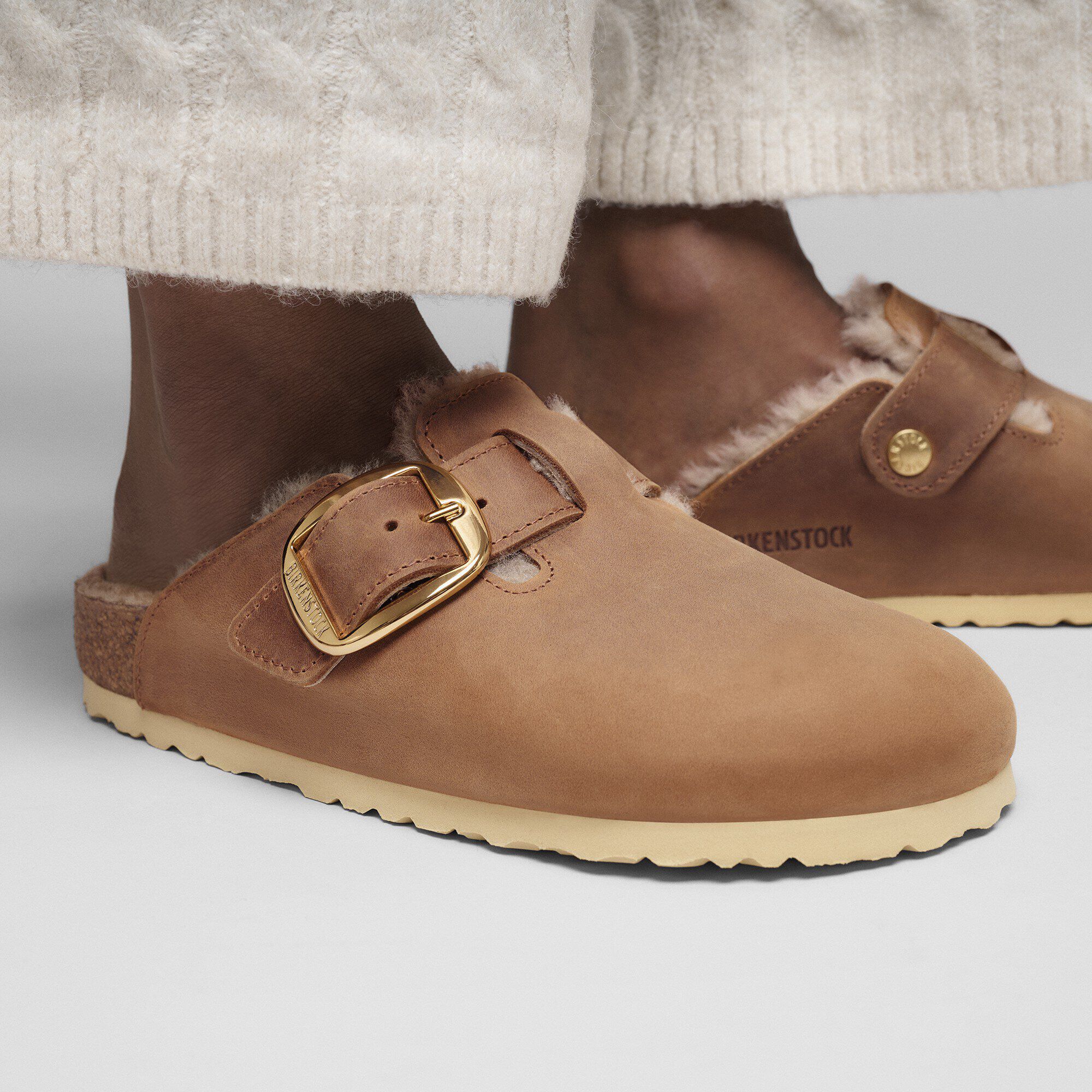 Boston Big Buckle Shearling Natural Leather Oiled - View 5